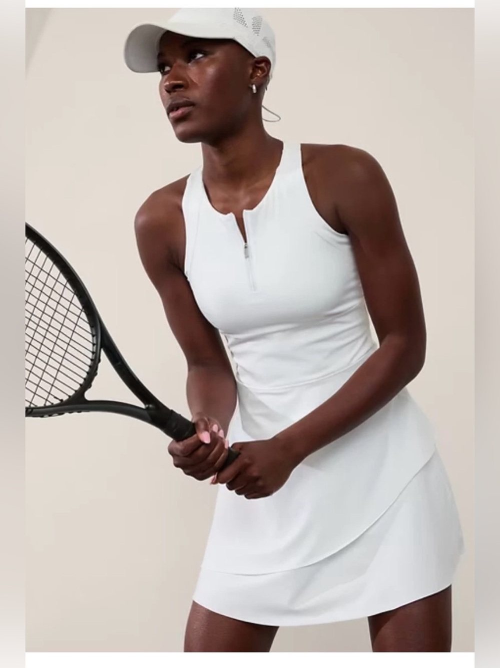 Athleta M Break Point Dress Medium Pacific White